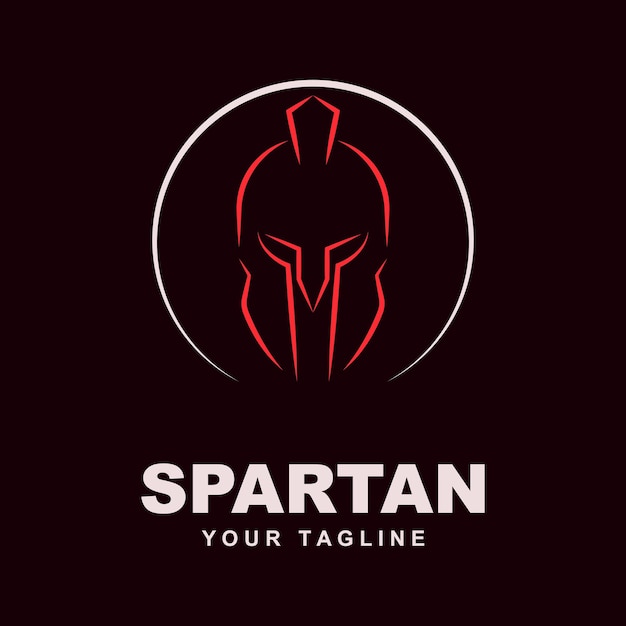 Vector spartan helmet logo vector with slogan template