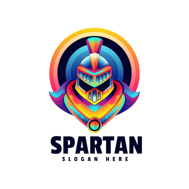 Spartan illustratie vector kleurrijke logo