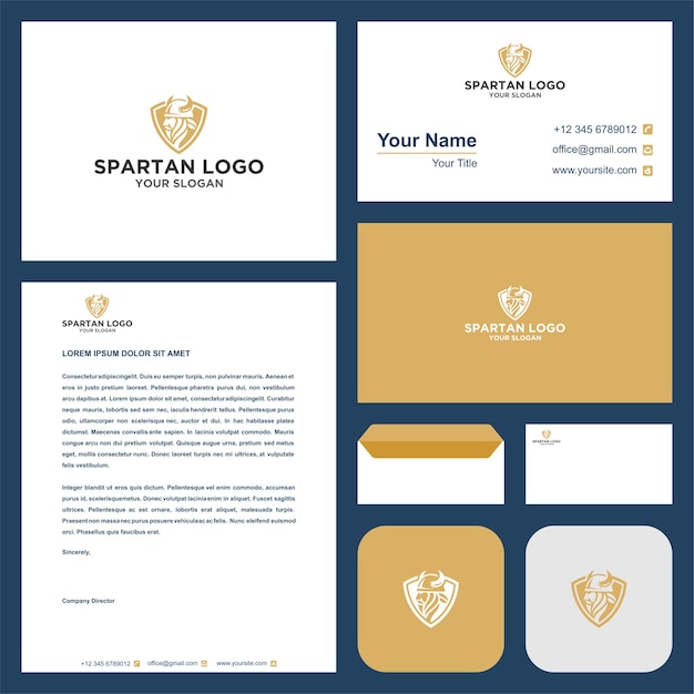 Vector spartan logo and business card