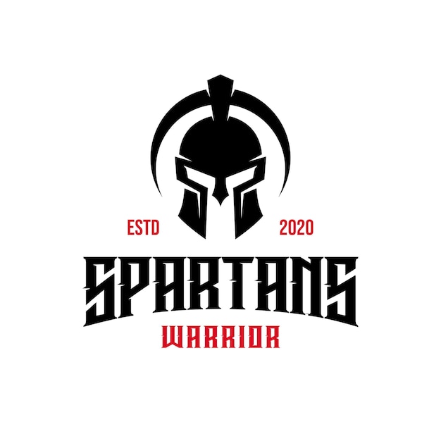 Ispirazione del modello di progettazione del logo spartan, illustrazione vettoriale.