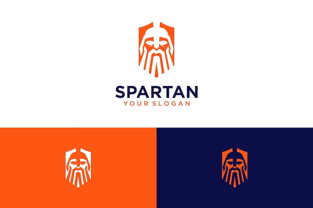 спартанский дизайн логотипа со щитом