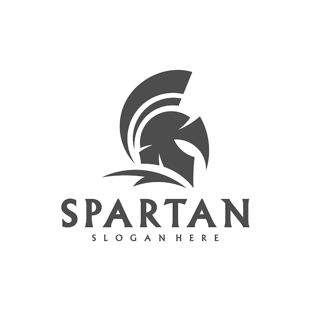 Modello logo spartano vettore logo spartan creativo logo casco spartano vettore