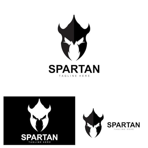 Spartan Logo War Helmet Suit Vector Barbarian Armor Icon Viking Gym Fit Design Fitness