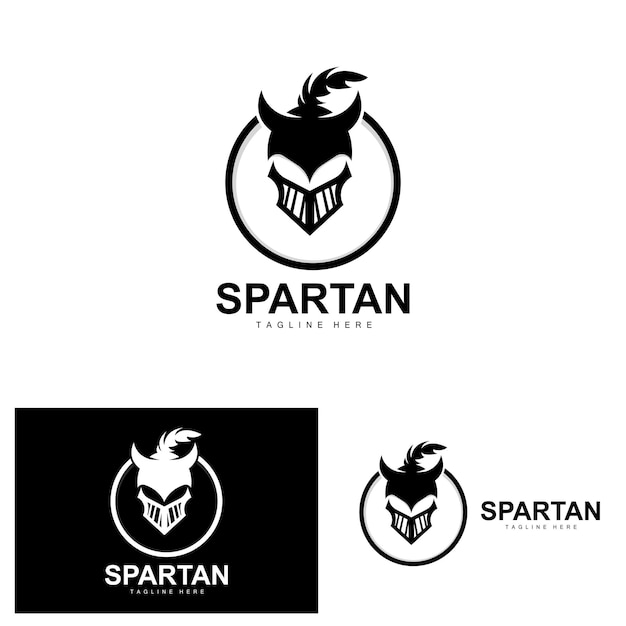 Spartan Logo War Helmet Suit Vector Barbarian Armor Icon Viking Gym Fit Design Fitness