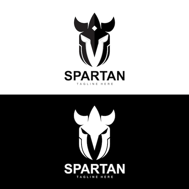 Spartan logo war helmet suit vector barbarian armor icon viking gym fit design fitness