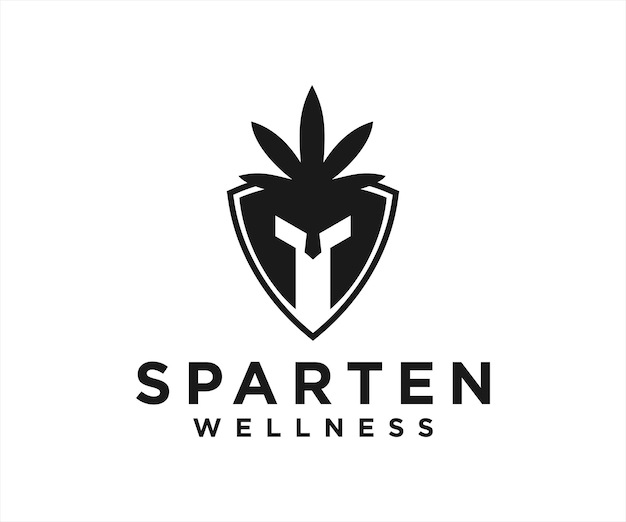 Vector spartan marijuana logo or spartan icon