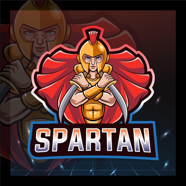Design del logo della mascotte e dello sport spartano