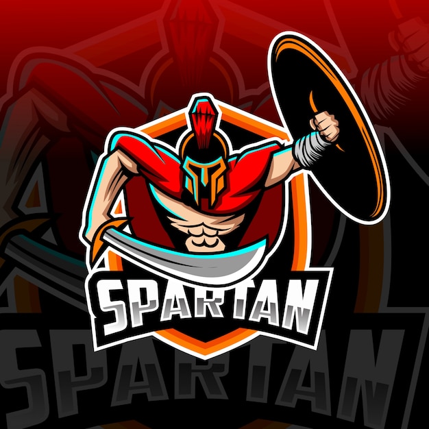 Logo esport mascotte spartano
