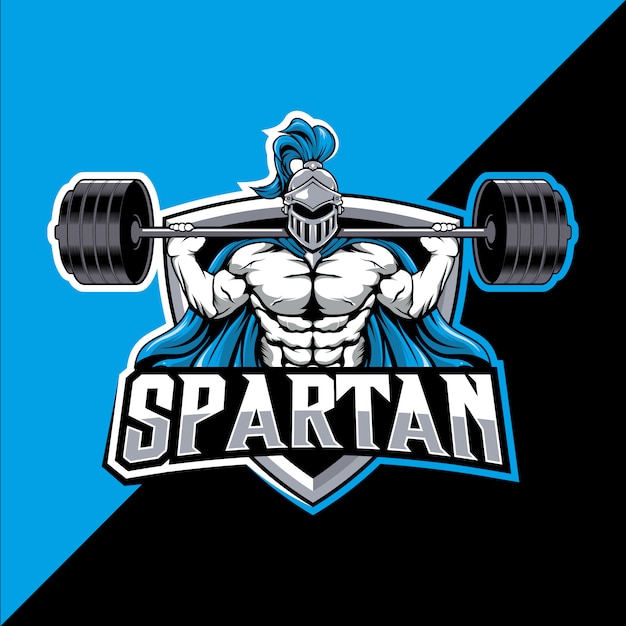 Spartan mascot fitness esport logo design