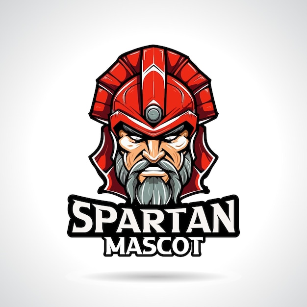 Mascotte spartano logo design vettore spartano