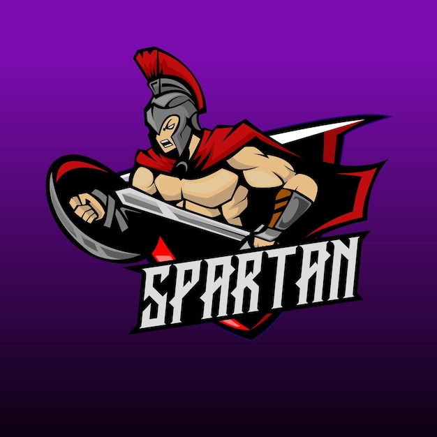 Vettore spartan mascot logo esport vector (mascotte dello spartan)