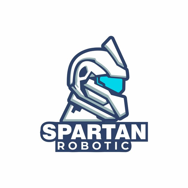 Вектор Дизайн логотипа роботов spartan