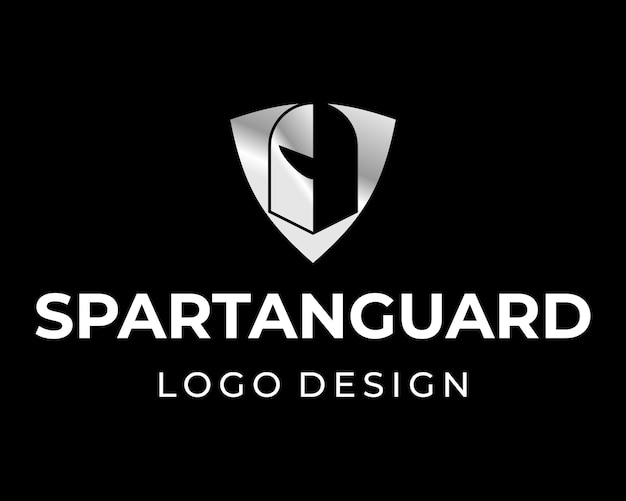 Vettore design del logo dello scudo spartano.