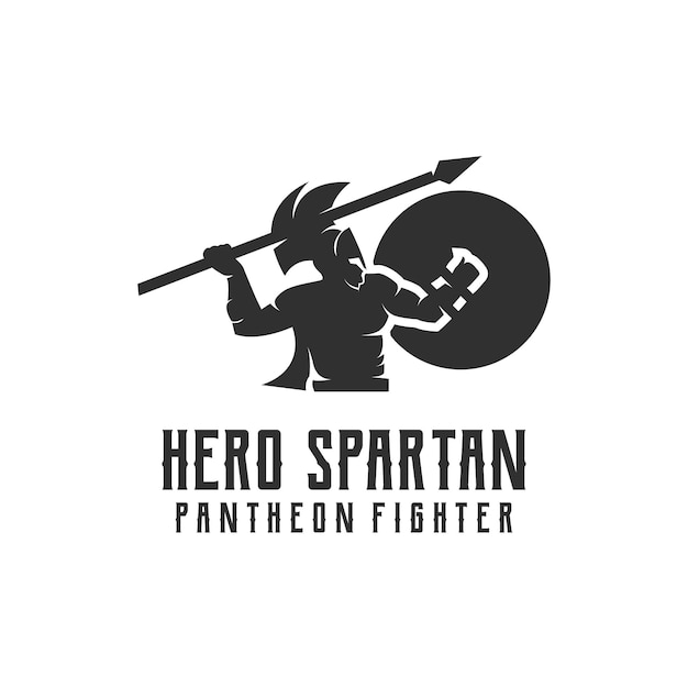 Sagoma spartana vintage retrò timbro logo design
