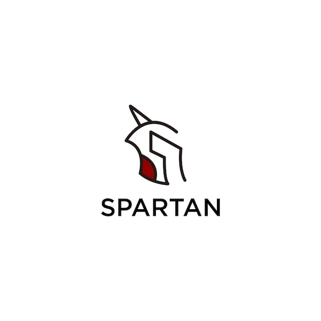 Spartan simple logo design flat