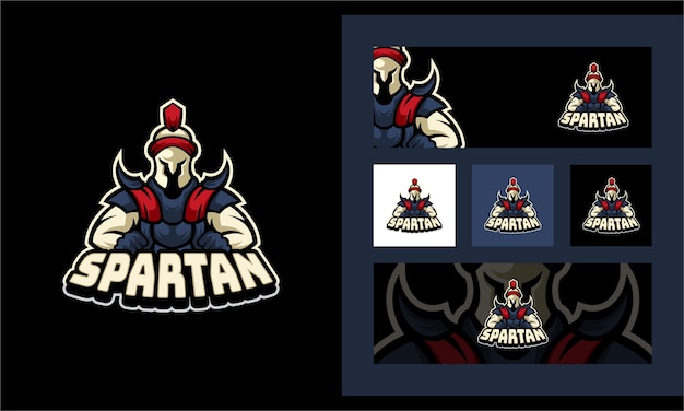 Modello di logo della mascotte di sport spartano