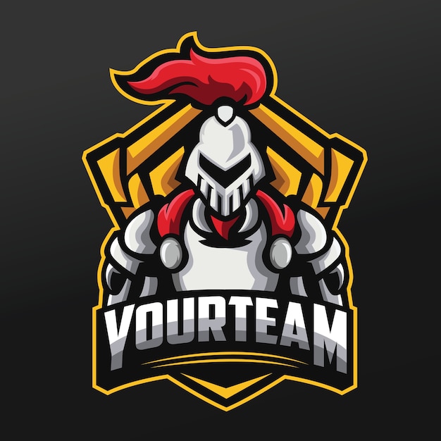 Spartan Steel Warrior Mascot Sport Illustration Design for Logo Esport Gaming Team Squad