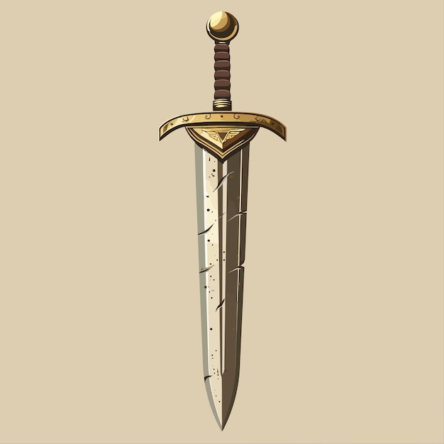 Vector spartan_sword_front_attack_vector_illustration