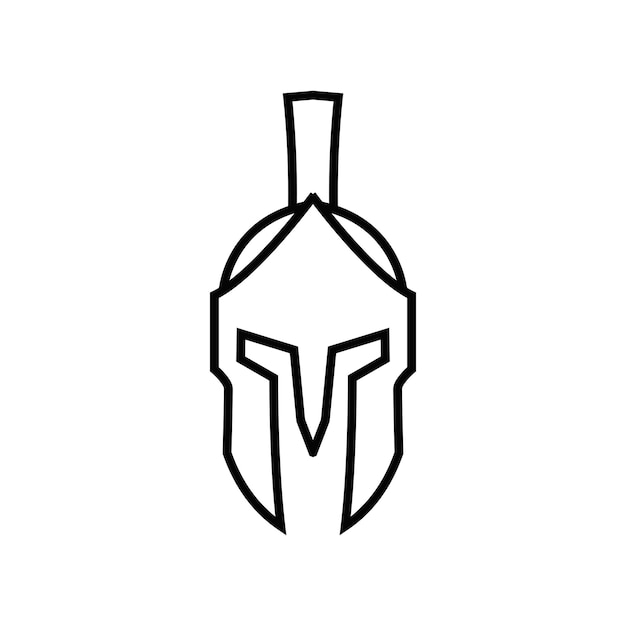 Spartan warrior helmet icon vector design