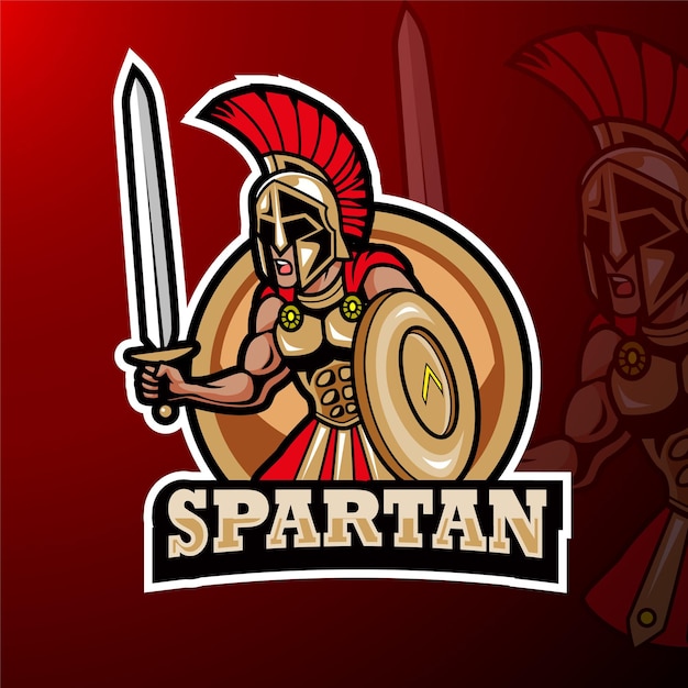 Spartan warrior holding a shield and sword