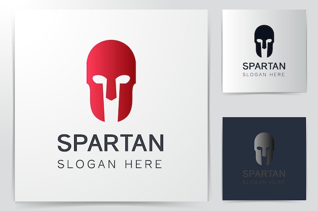 Spartan warrior logo designs inspiration isolated on white background