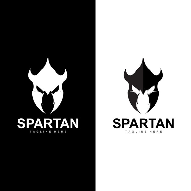 Spartan Warrior Logo Simple Illustration Silhouette Vector Design