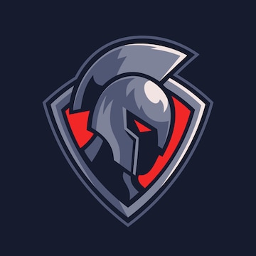 Premium Vector | Spartan warrior on the shield sport logo design