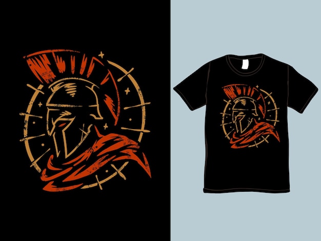 Vector the spartan warrior t-shirt and illustration