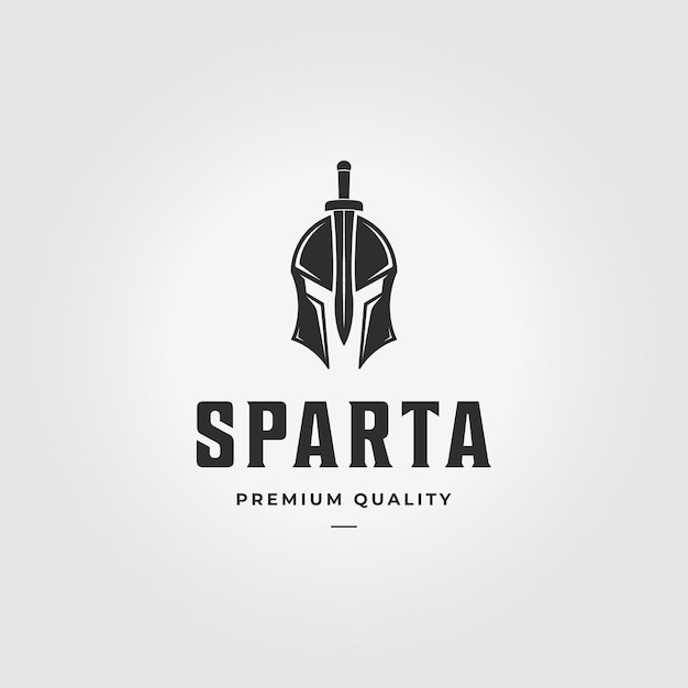 Armatura spartani con logo di spade disegno di illustrazione vettoriale vintage