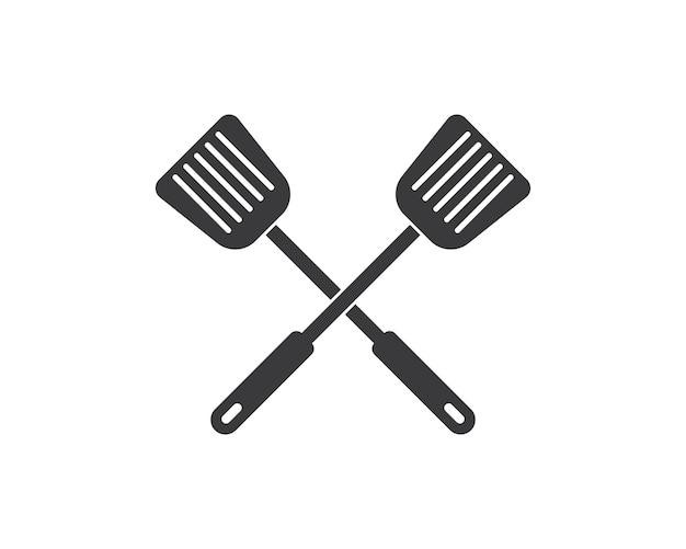 Spatel logo icoon van koken en kithen vectorillustratie