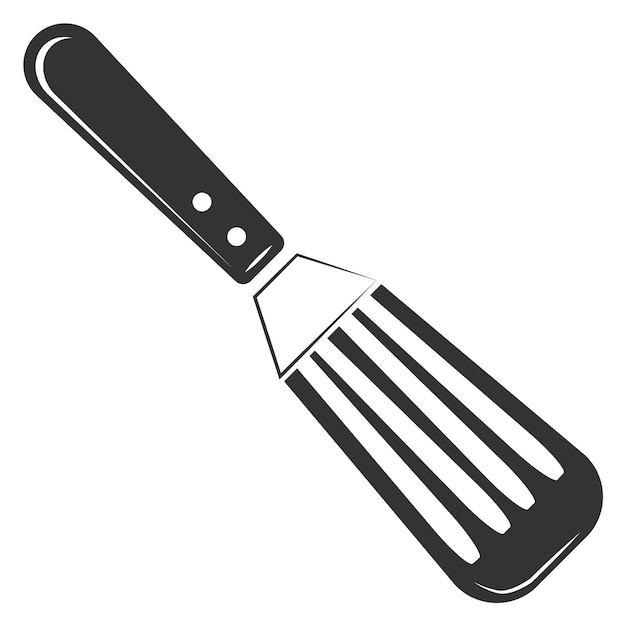 Vector spatula black icon cooking grill tool symbol