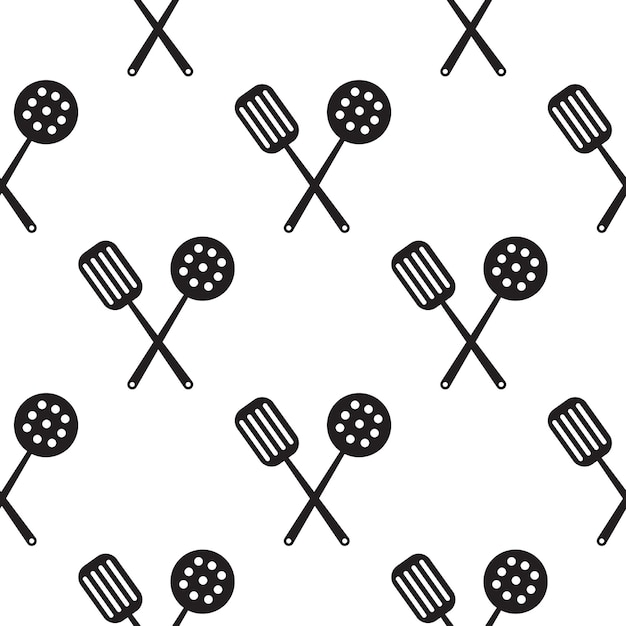 Spatula and skimmer icon illustration