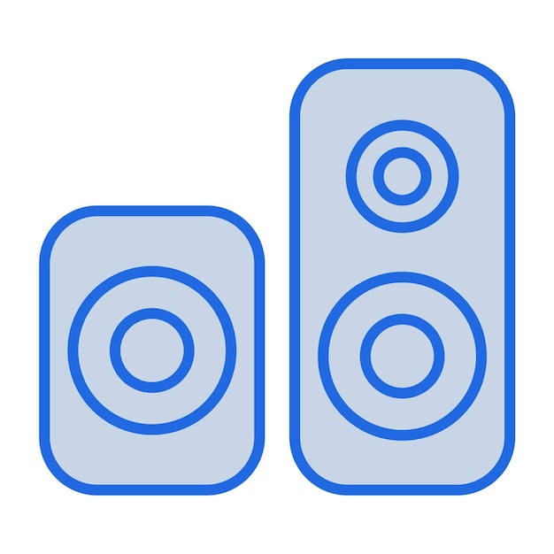 Vector speaker blue tone illustration