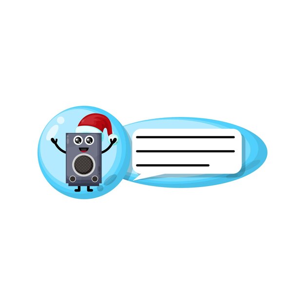 Speaker chat christmas character cute logo