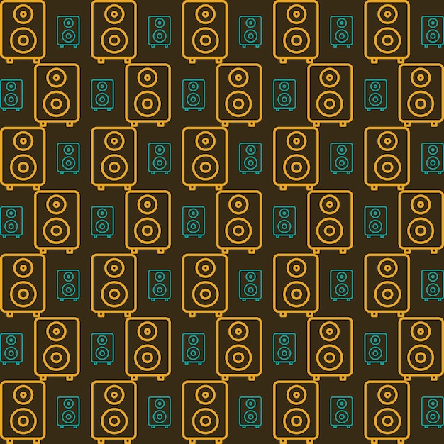 Speaker design colorful repeating elements seamless pattern vector illustration background
