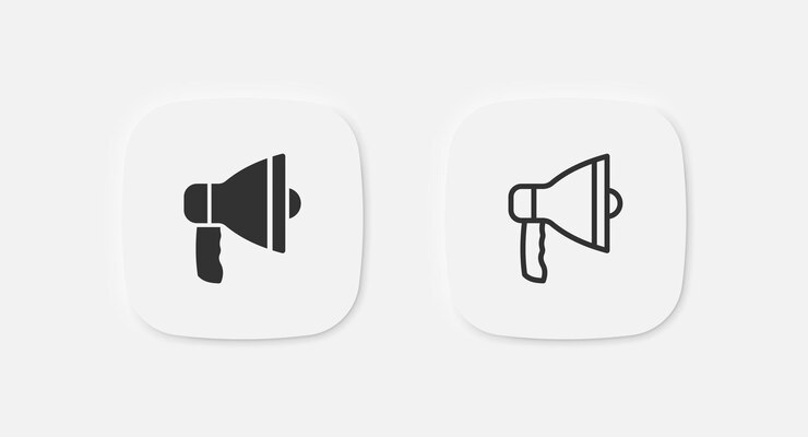 Speaker icon Loudspeaker sign Megaphone symbol Bullhorn icons Vector isolated sign