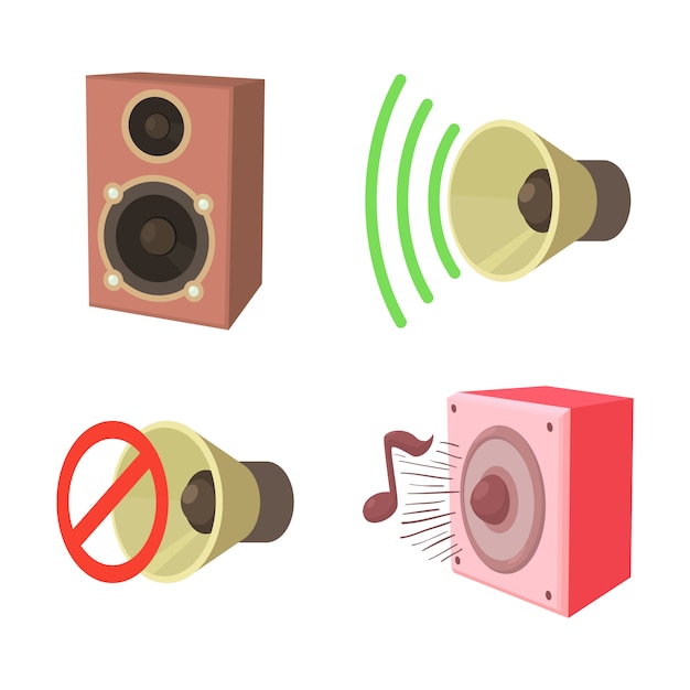 Vector speaker icon set