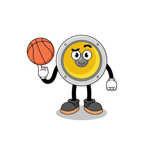 Speaker illustration as a basketball player