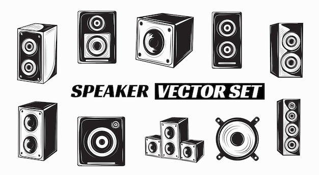 Vector speaker illustration set