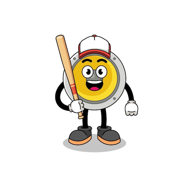 Cartone animato della mascotte dell'altoparlante come giocatore di baseball