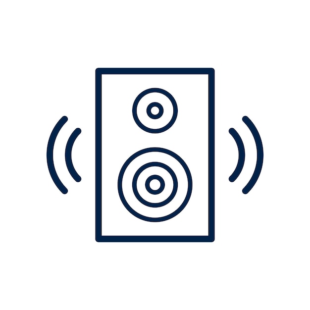Vector speaker music system audio box sound system icon simple illustration design template vector