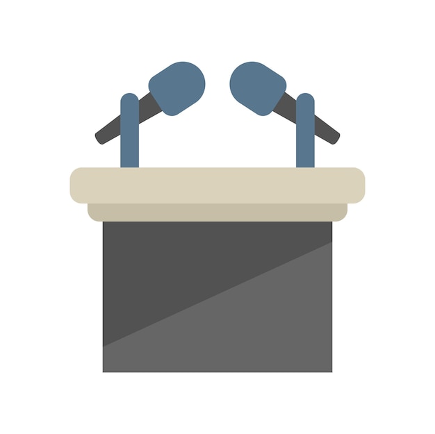 speaker stand icon flat vector podium speech pulpit tribune isolated