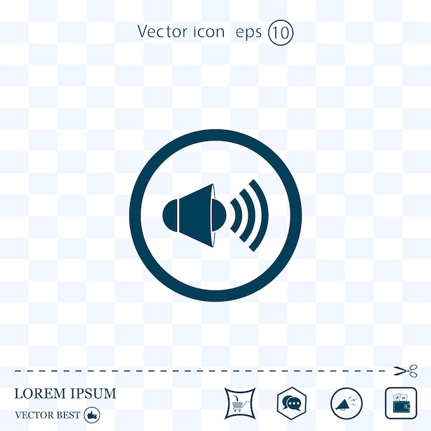 Speaker symbol audio sound vector illustration on a light background Eps 10