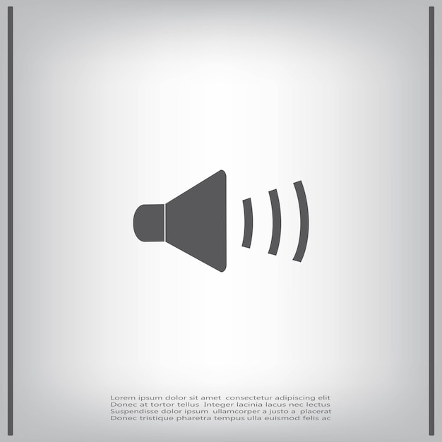 Speaker symbol Vector illustration on a gray background Eps 10