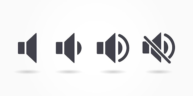 Vector speaker volume icon and sound icon set vector