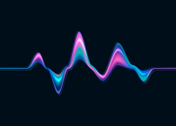 Vector speaking sound wave abstract motion sound waves vector illustration