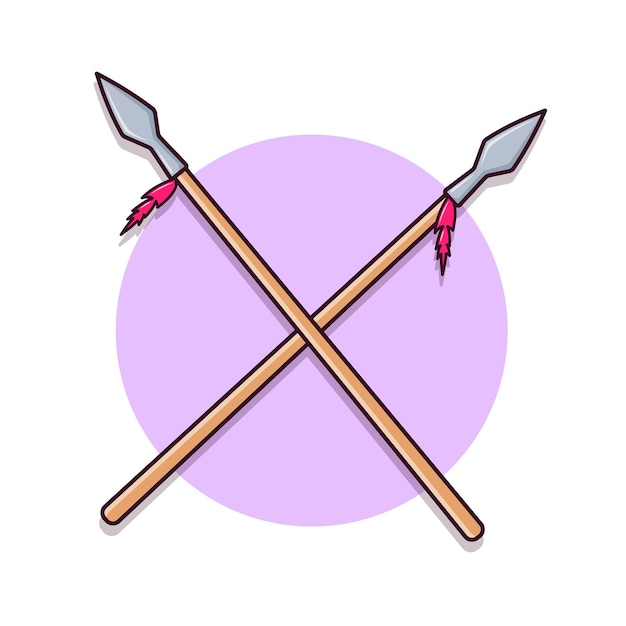 Vector spear hunting spear vector illustration icon isolated