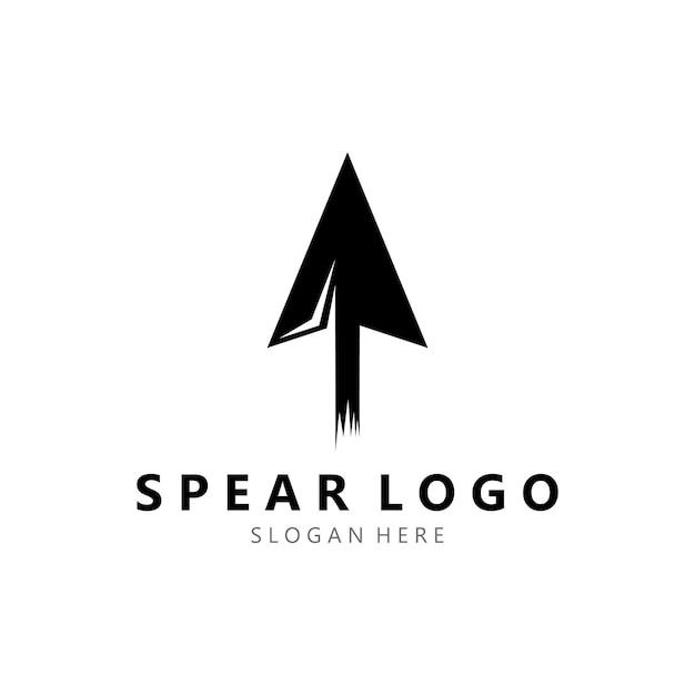 Spear logo design with template vector illustration