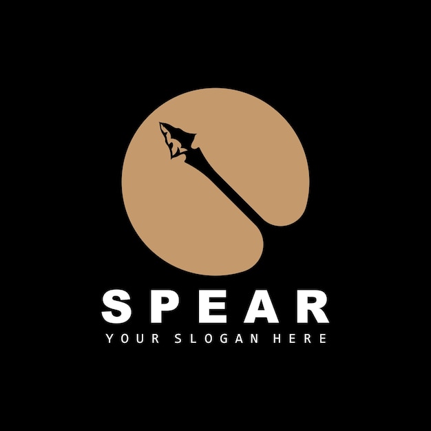 Spear Logo Hunting Gear Design Arrow War Weapon Product Brand Vector