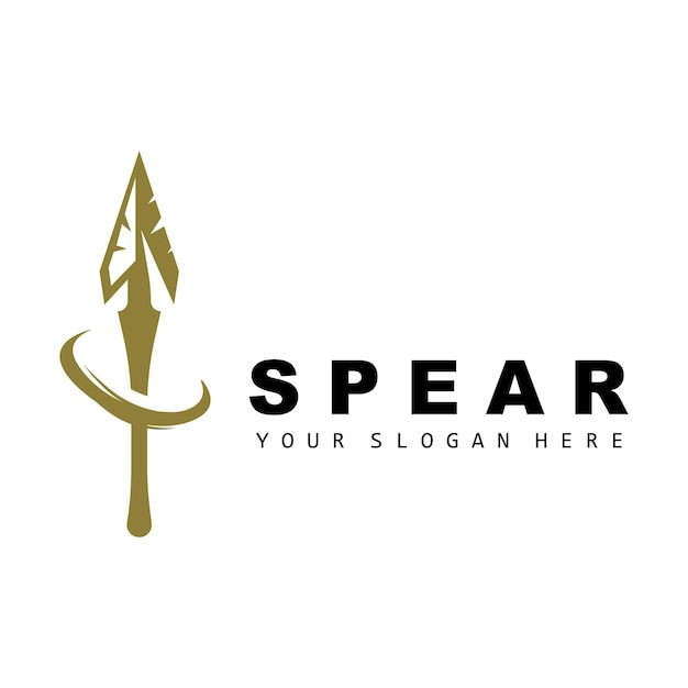 Spear Logo Hunting Gear Design Arrow War Weapon Product Brand Vector